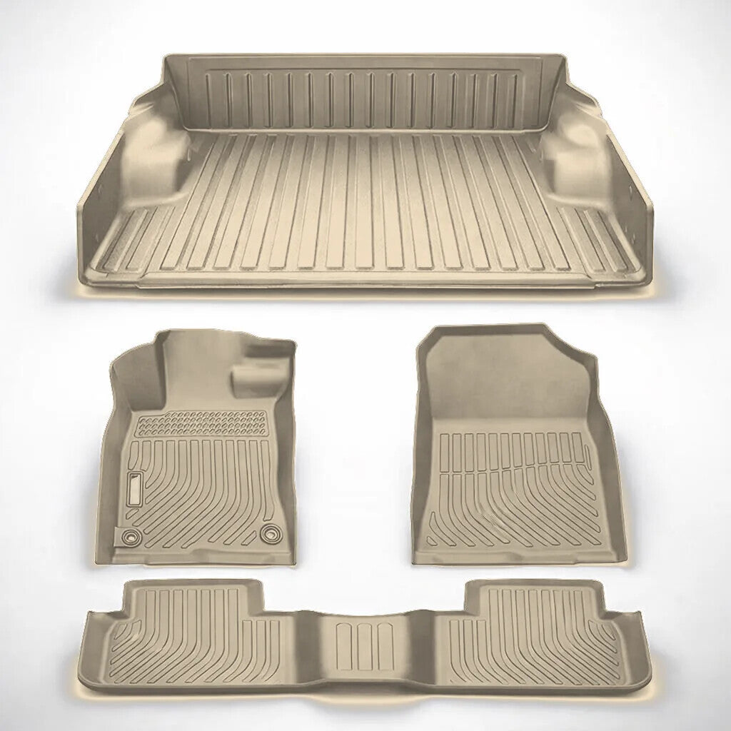Tappetini 3D per pick-up con vasca per il cassone, colore beige